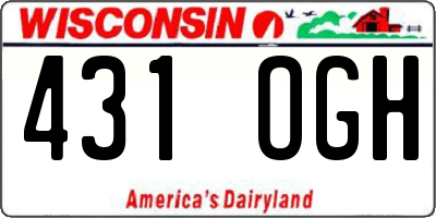 WI license plate 431OGH