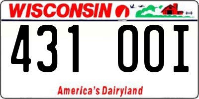 WI license plate 431OOI