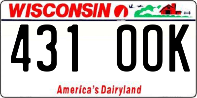 WI license plate 431OOK
