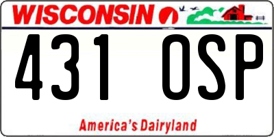 WI license plate 431OSP