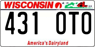 WI license plate 431OTO
