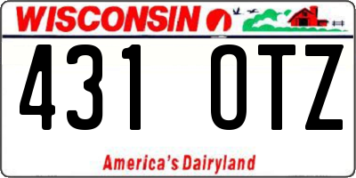 WI license plate 431OTZ