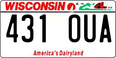 WI license plate 431OUA