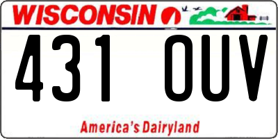WI license plate 431OUV