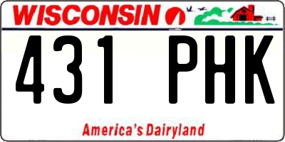 WI license plate 431PHK