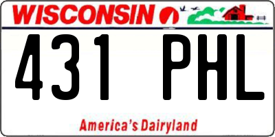 WI license plate 431PHL