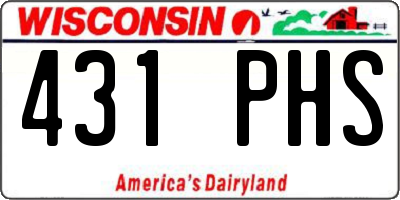 WI license plate 431PHS
