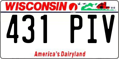 WI license plate 431PIV