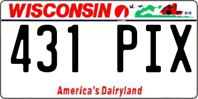 WI license plate 431PIX