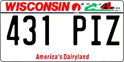 WI license plate 431PIZ