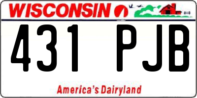 WI license plate 431PJB
