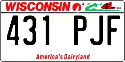 WI license plate 431PJF