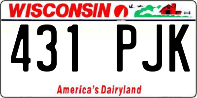 WI license plate 431PJK