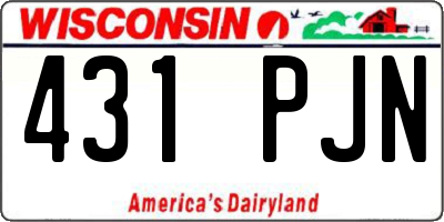 WI license plate 431PJN