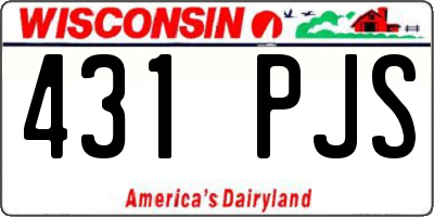 WI license plate 431PJS