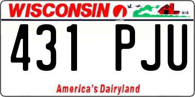 WI license plate 431PJU
