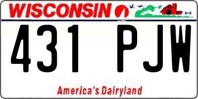 WI license plate 431PJW