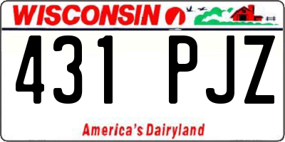 WI license plate 431PJZ