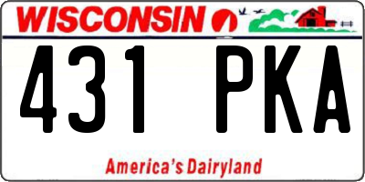 WI license plate 431PKA