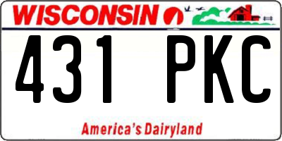 WI license plate 431PKC