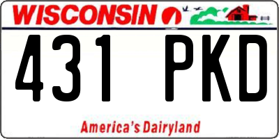 WI license plate 431PKD