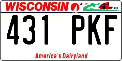 WI license plate 431PKF