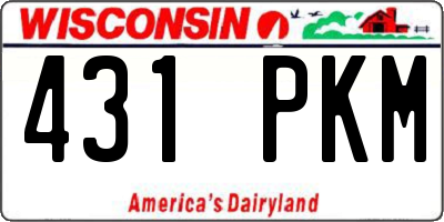 WI license plate 431PKM
