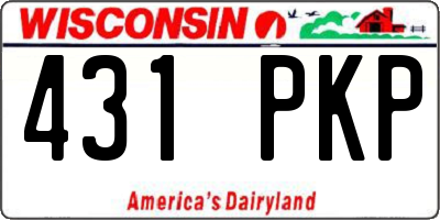 WI license plate 431PKP