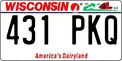 WI license plate 431PKQ