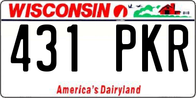 WI license plate 431PKR