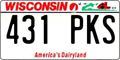 WI license plate 431PKS