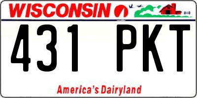 WI license plate 431PKT