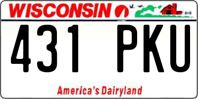 WI license plate 431PKU