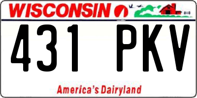 WI license plate 431PKV