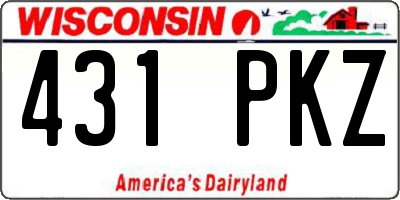 WI license plate 431PKZ
