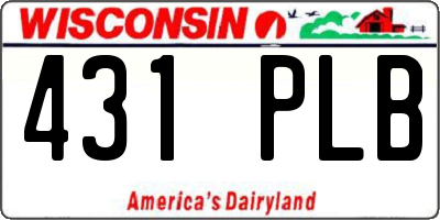 WI license plate 431PLB
