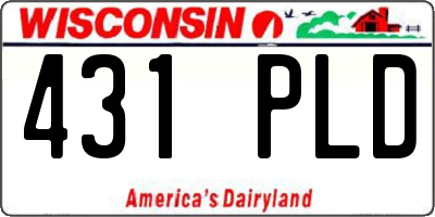 WI license plate 431PLD