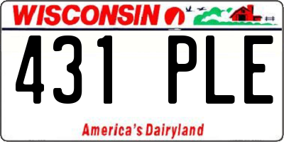 WI license plate 431PLE