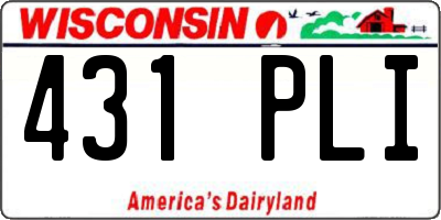 WI license plate 431PLI