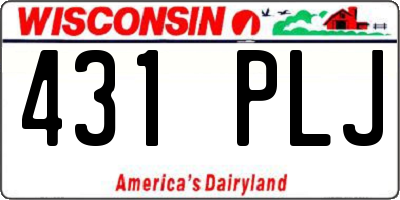 WI license plate 431PLJ