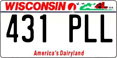 WI license plate 431PLL