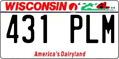 WI license plate 431PLM
