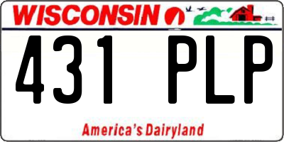 WI license plate 431PLP
