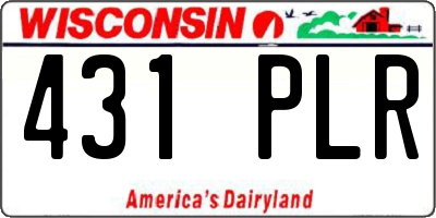 WI license plate 431PLR