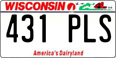 WI license plate 431PLS