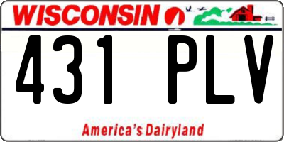 WI license plate 431PLV