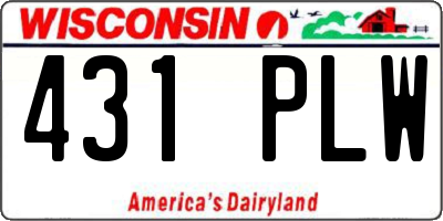 WI license plate 431PLW