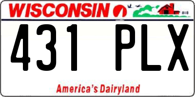WI license plate 431PLX
