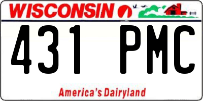 WI license plate 431PMC