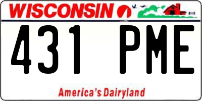 WI license plate 431PME